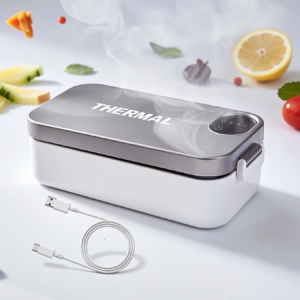 New Portable USB Rechargeable Heating Lunch Box Fast Heating Intelligent Digital Display Electric Lunch Box Warm Meals Office